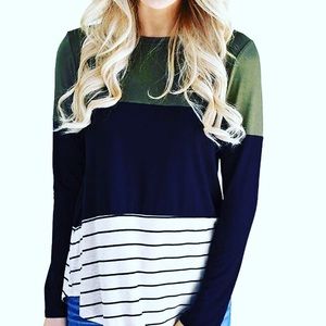 Stripe color long sleeve